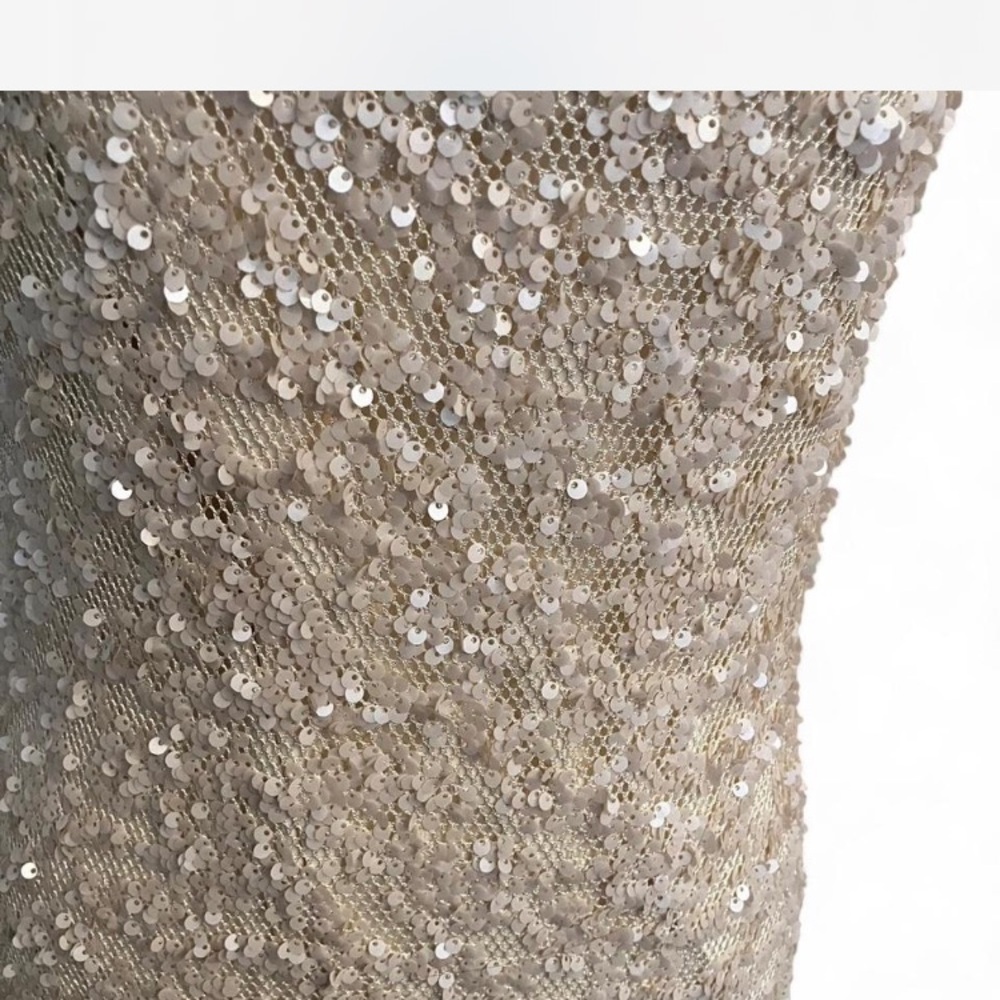 Wedding Guest Cream Sequin Maxi Dress. Stretch fabric in the lining for comfort! - Picture 10 of 10